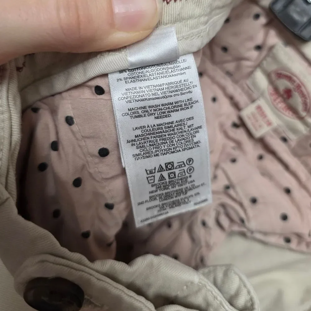 Brooks Brothers Rex Fleece Beige Men's Tan Chinos 33x34